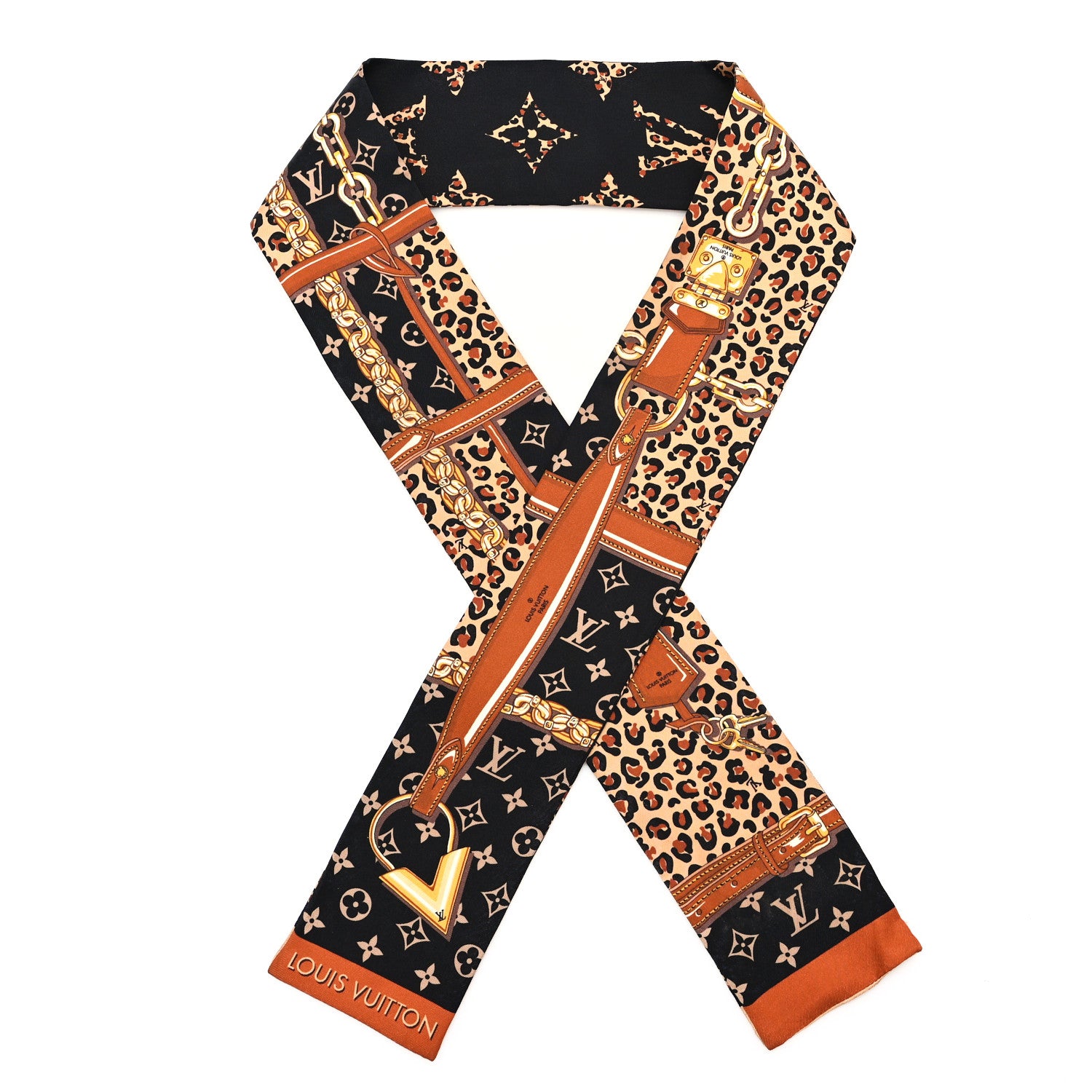 Louis Vuitton Silk Monogram Wild At Heart Bandeau Black 1 of 3