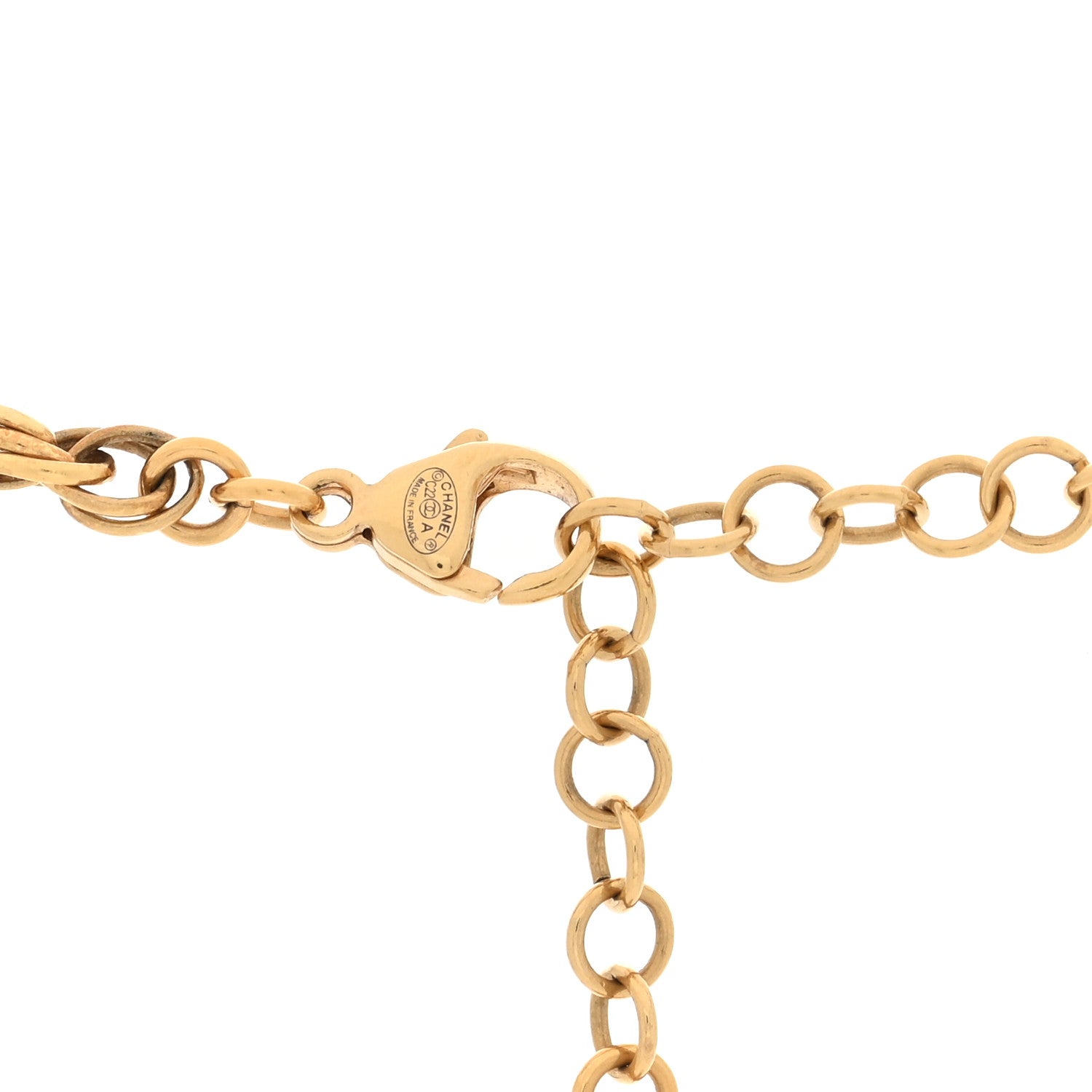 Chanel Crystal Pearl Bead CC Choker Gold Pink 4 of 4