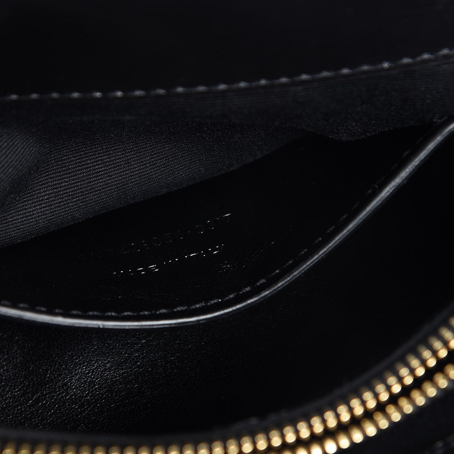 Cracked Shiny Calfskin Matelasse Chevron Monogram Medium College Bag Black