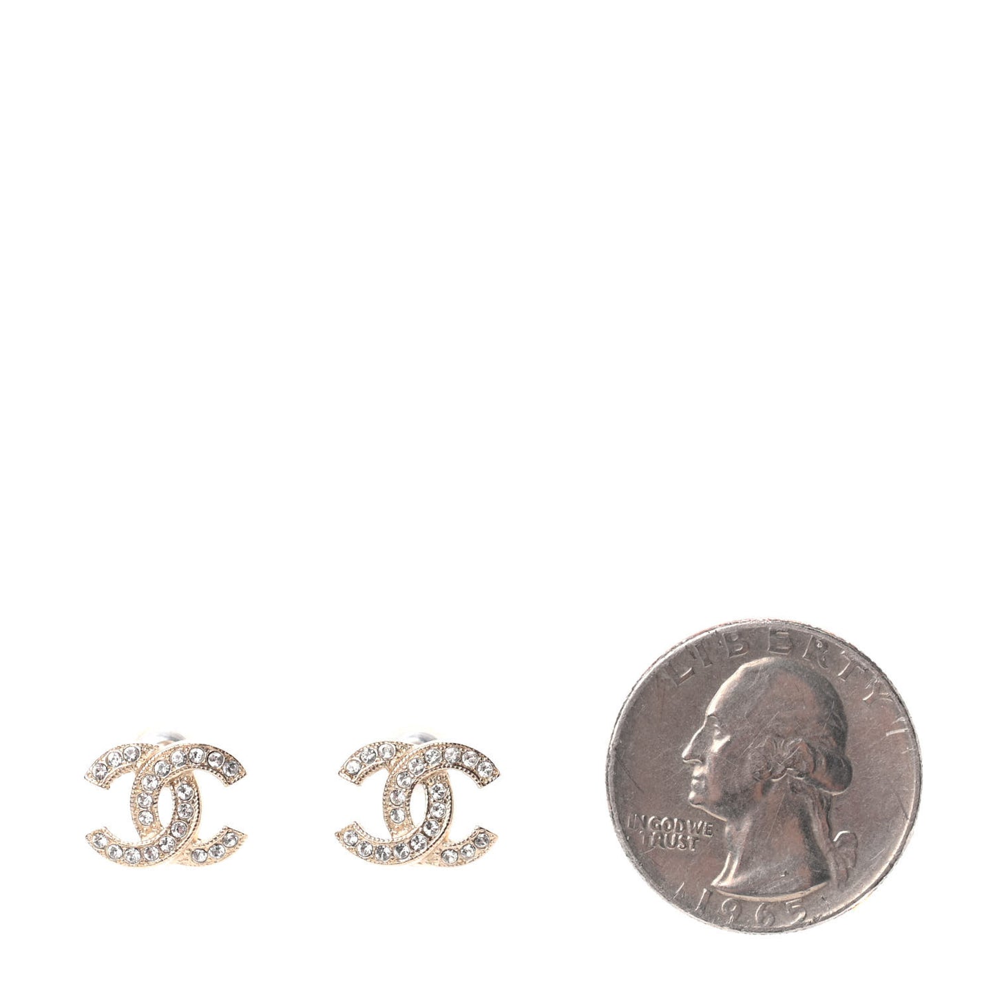 Crystal CC Earrings Gold