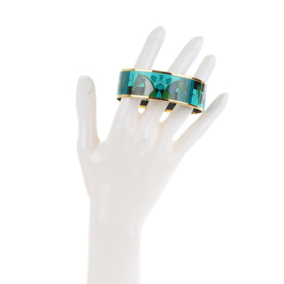 Hermes Enamel Printed Wide Coup De Fouet Bracelet 70 2 of 5