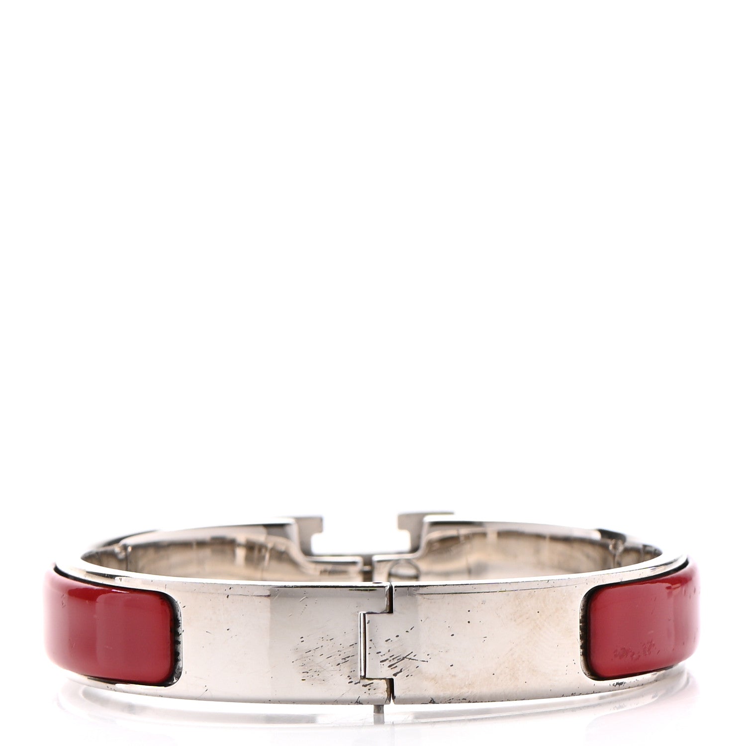 Hermes Enamel Narrow Clic Clac H Bracelet PM Red 3 of 12