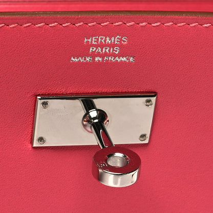 Hermes Tadelakt Kelly Longue Wallet Rose Lipstick 6 of 11