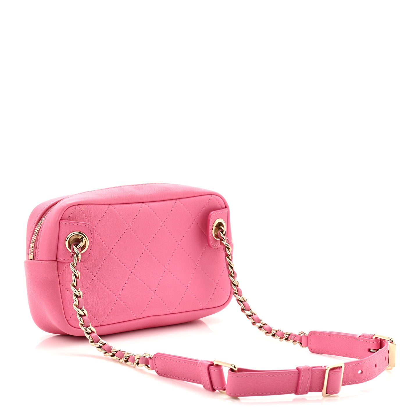 Goatksin Quilted Casual Trip Waist Bag Pink