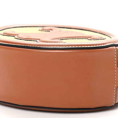 Celine Calfskin Straw Triomphe Oval Purse Crossbody Natural Tan 8 of 8