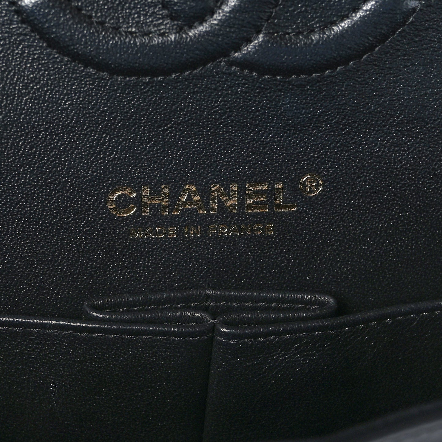 Patent Quilted Medium Double Flap Black