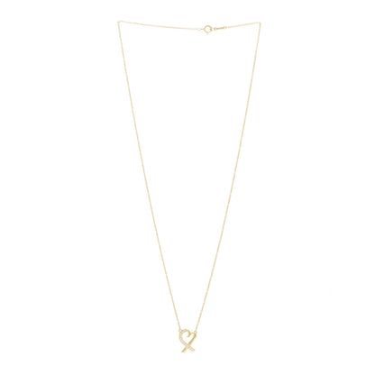 Tiffany 18K Yellow Gold Diamond Small Paloma Picasso Loving Heart Pendant Necklace 2 of 6