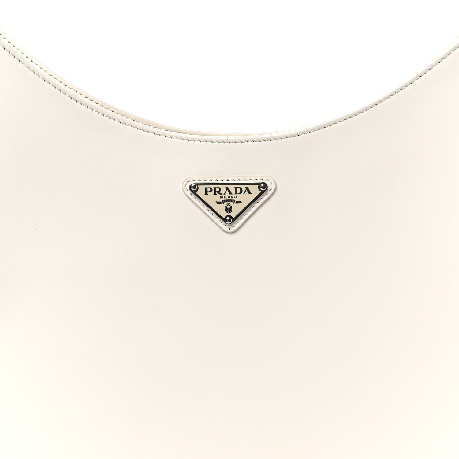 Prada Spazzolato Maxi Cleo Adjustable Strap Shoulder Bag White 6 of 9