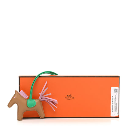 Hermes Milo Lambskin Grigri Rodeo Horse Bag Charm PM Chai Mauve Sylvestre Menthe 5 of 5