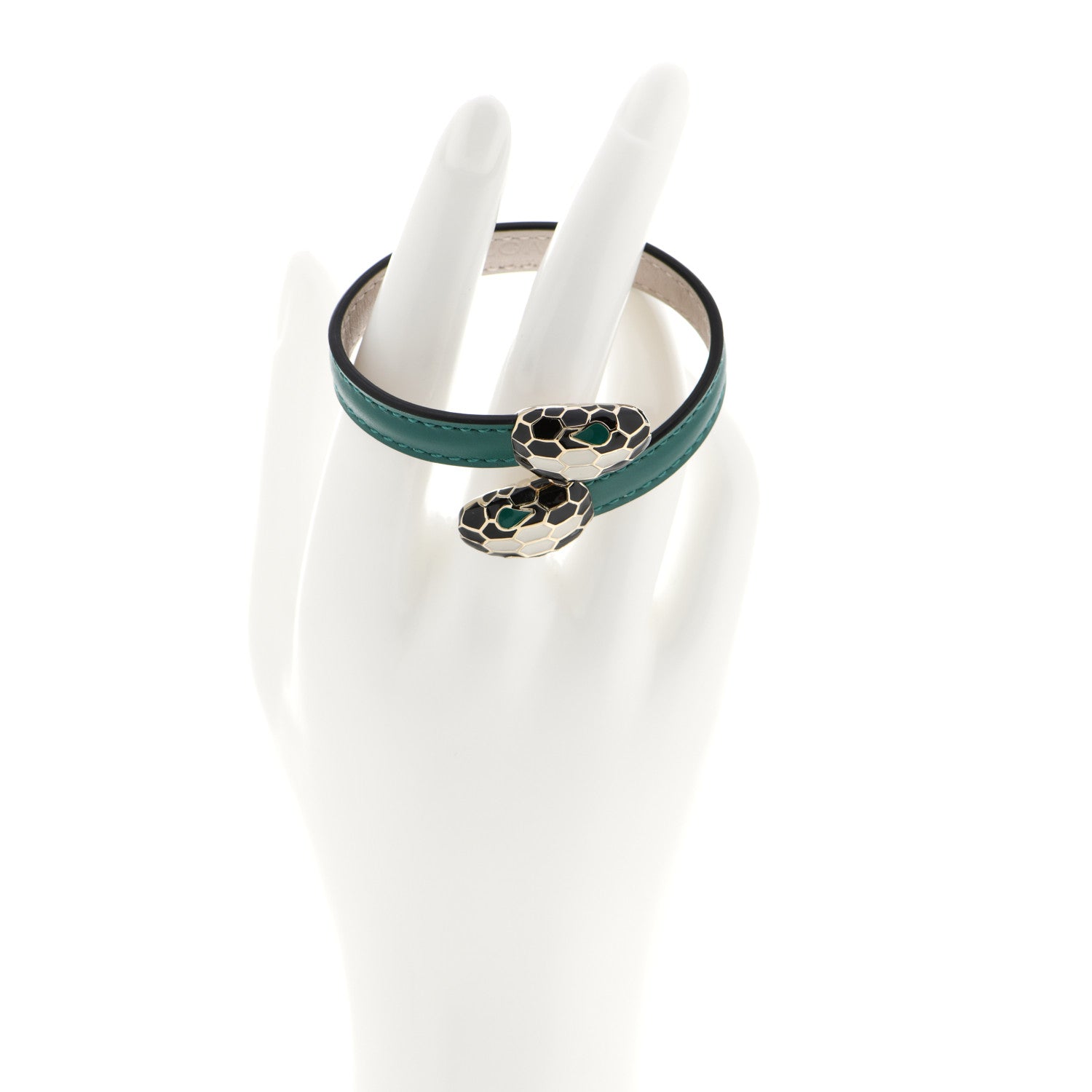 Bulgari Calfskin Serpenti Forever Bracelet Emerald Green 2 of 5