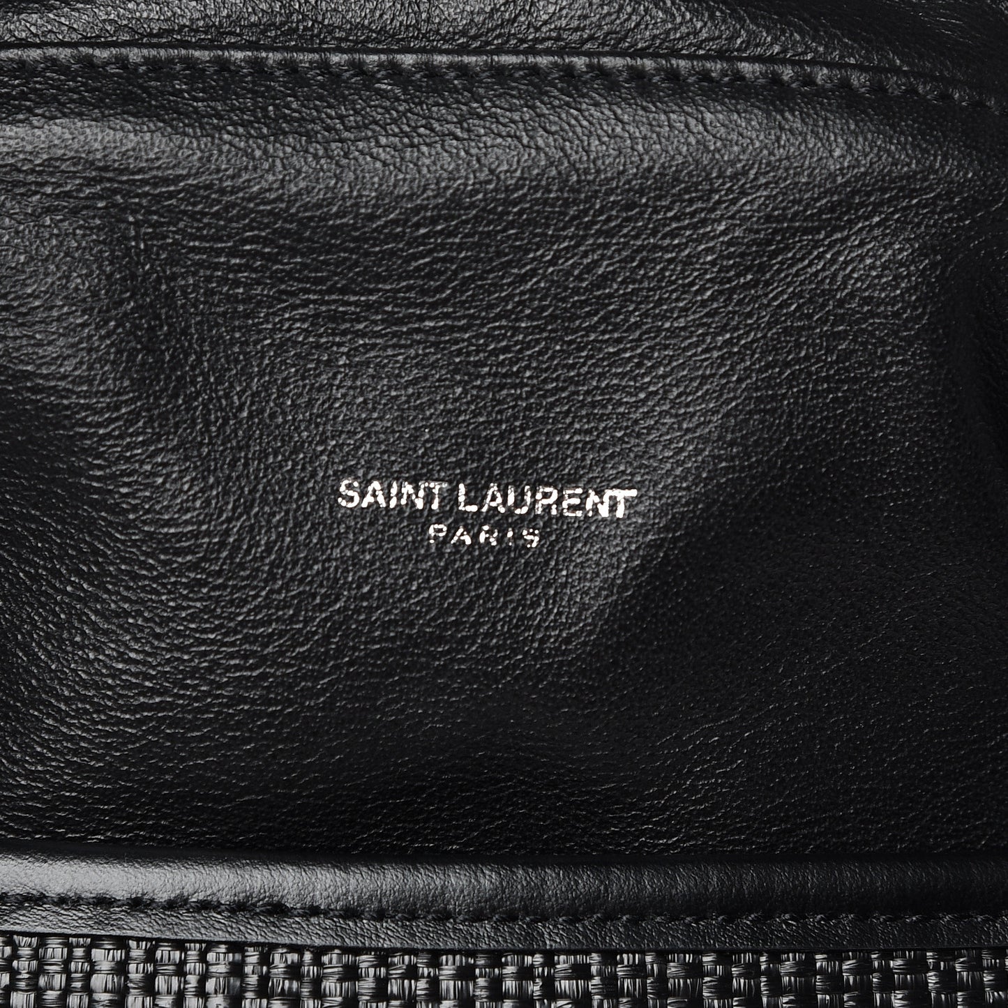 Linen Canvas Teddy Shopping Bag Black