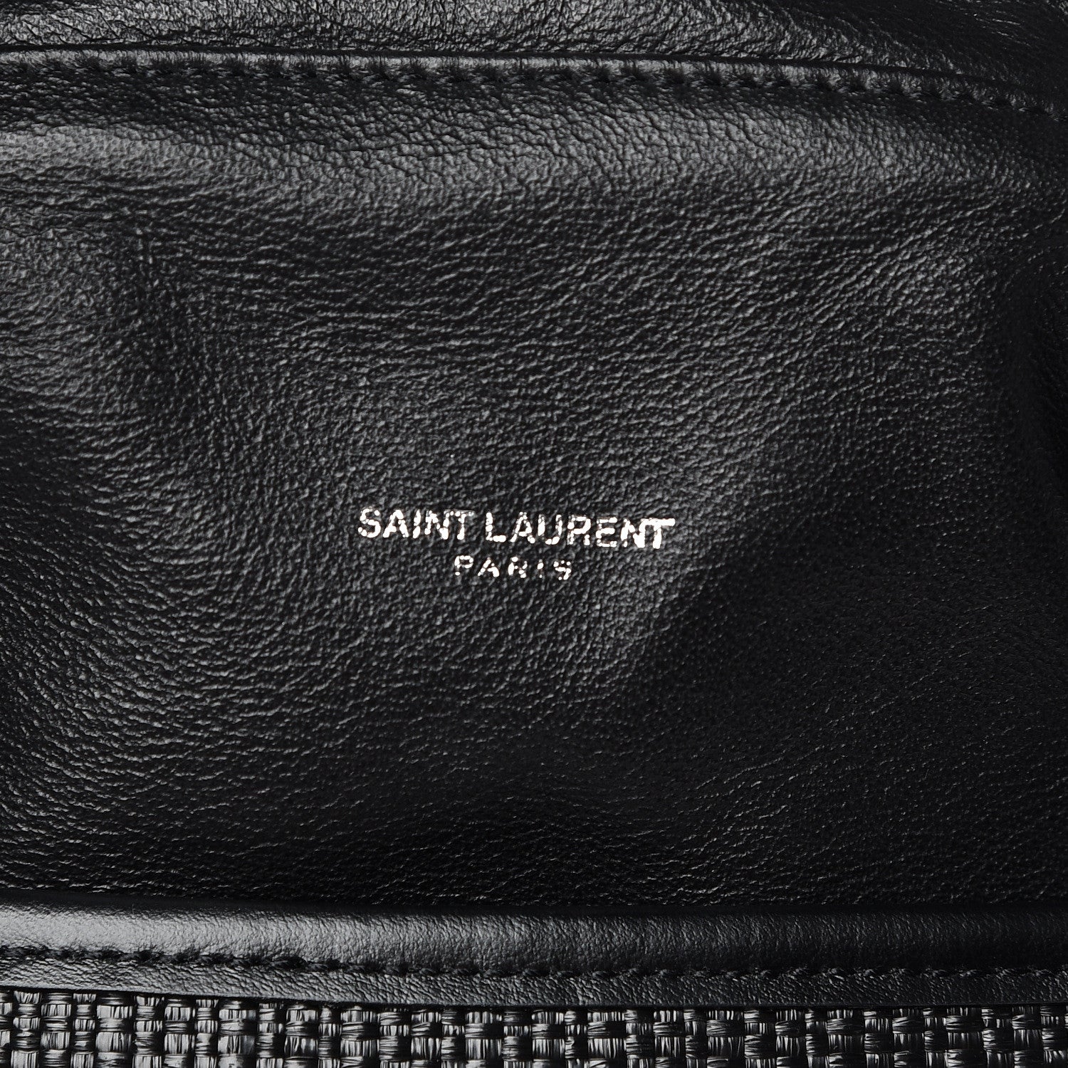 Saint Laurent Linen Canvas Teddy Shopping Bag Black 7 of 10