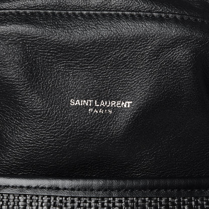 Saint Laurent Linen Canvas Teddy Shopping Bag Black 7 of 10
