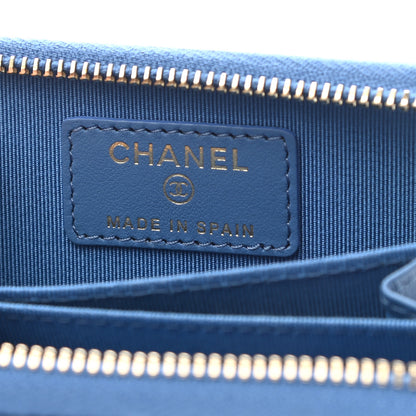 Chanel Caviar Quilted Zip Coin Purse Blue 6 of 8