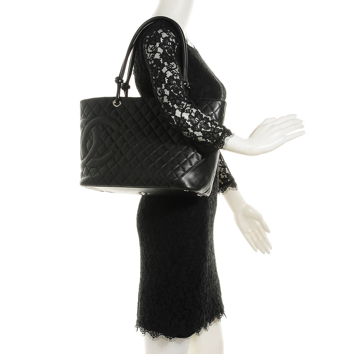 Chanel Calfskin Quilted Large Cambon Tote Black 2 of 7