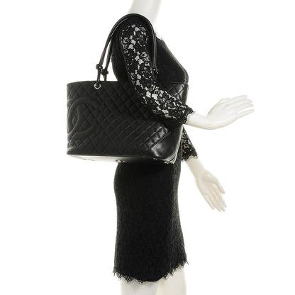 Chanel Calfskin Quilted Large Cambon Tote Black 2 of 7