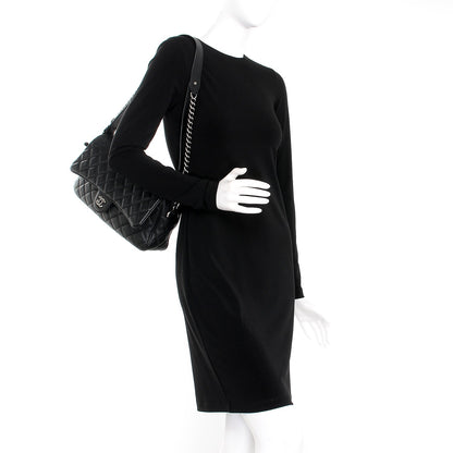 Chanel Grained Calfskin Quilted Medium Casual Rock Flap Black 2 of 8