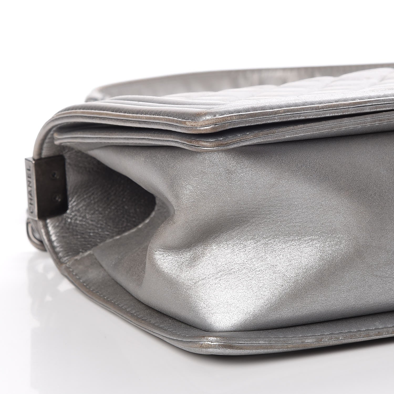 Chanel Metallic Calfskin Quilted Medium Boy Flap Silver 17 of 24