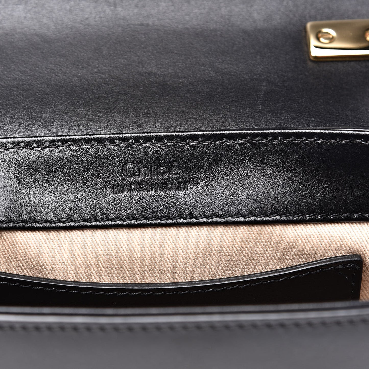 Shiny Calfskin Suede Mini C Double Carry Black