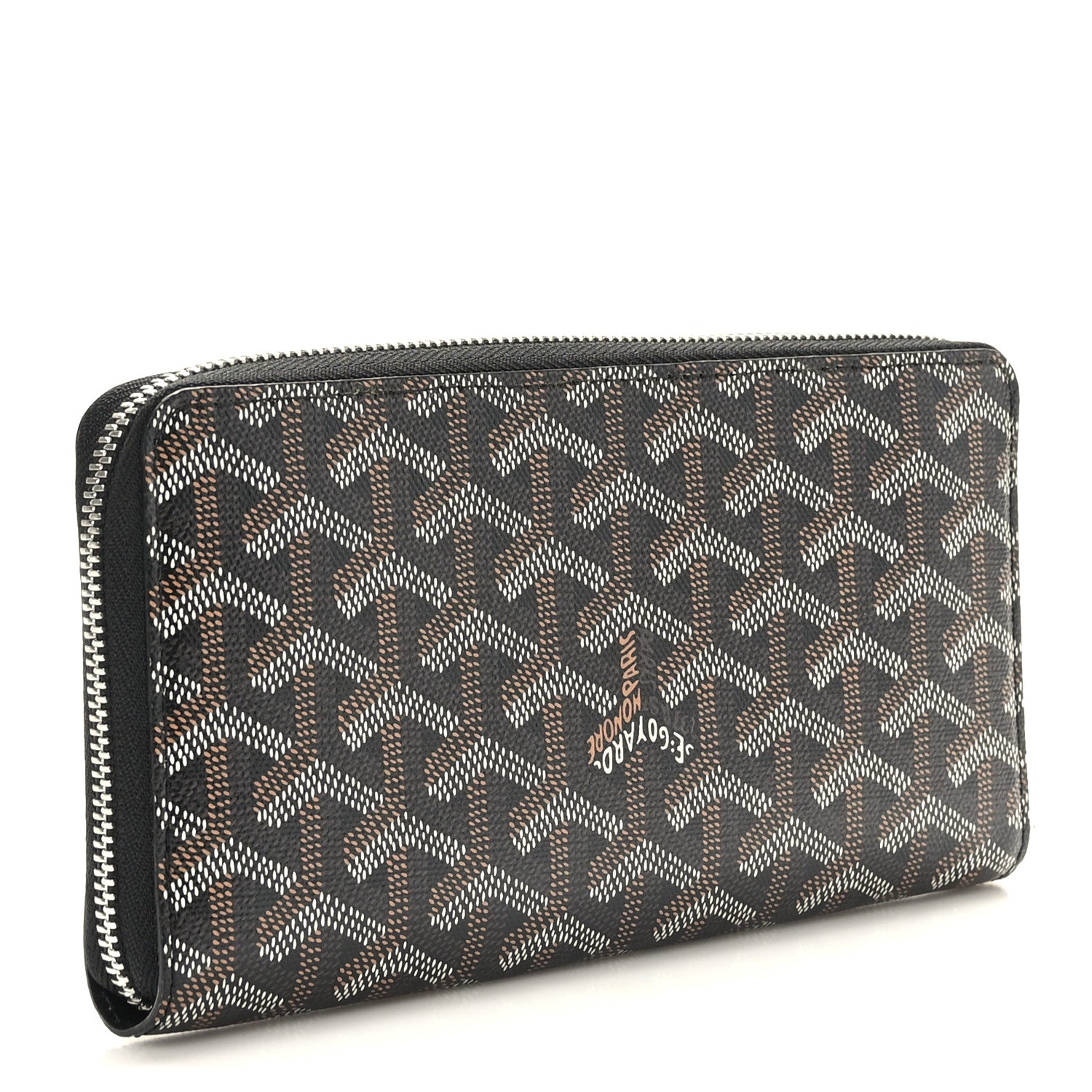Goyard Goyardine Matignon Zip Around GM Wallet Black 3 of 7