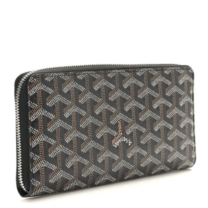 Goyard Goyardine Matignon Zip Around GM Wallet Black 3 of 7
