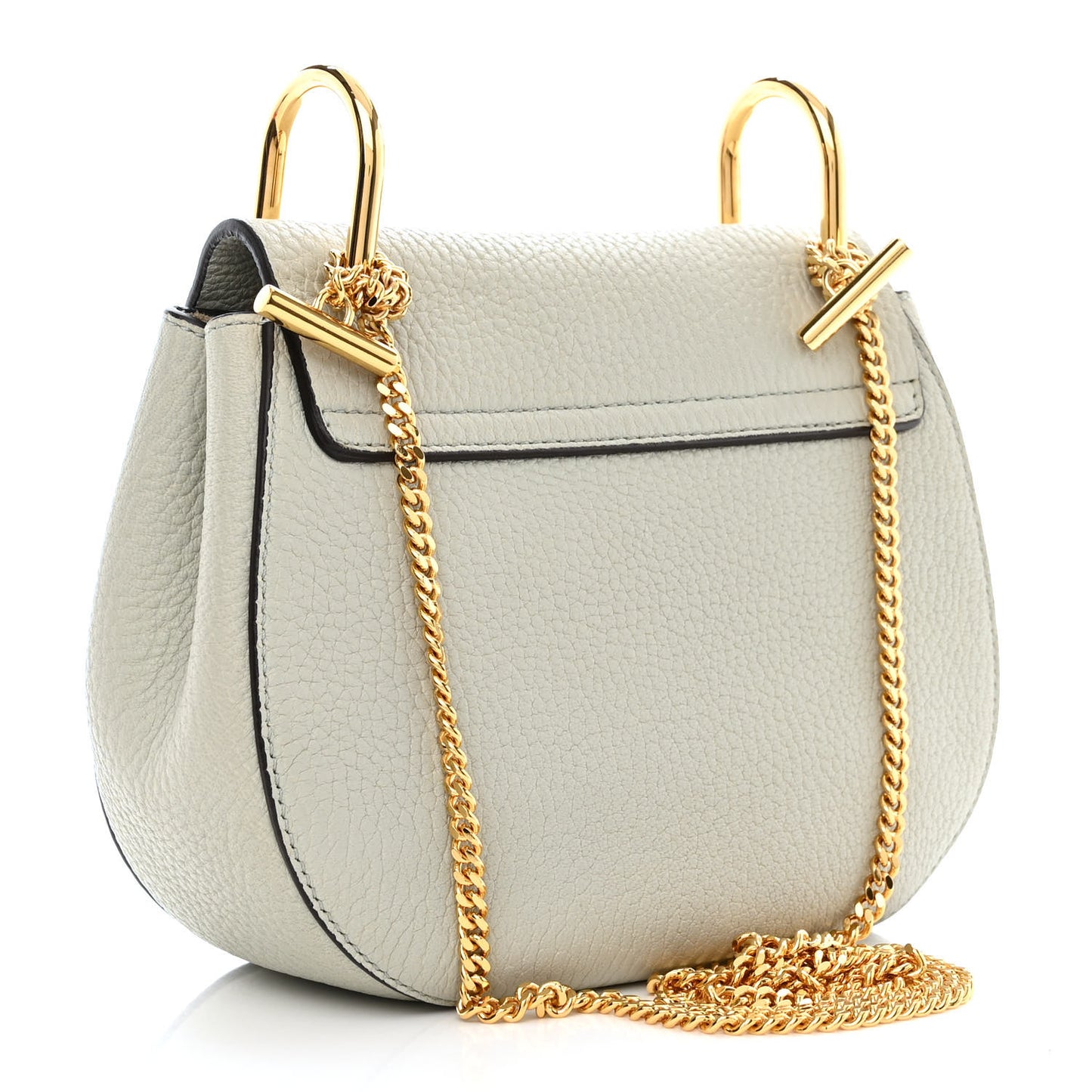 Grained Lambskin Drew Shoulder Bag Airy Grey