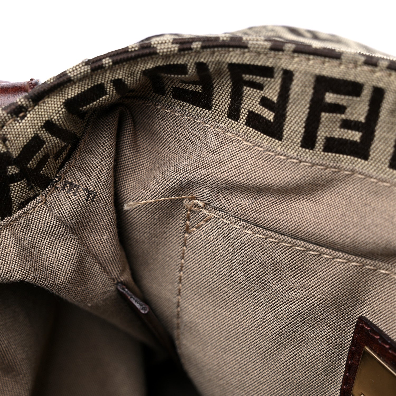 Fendi Zucchino Logo Shoulder Bag Tobacco 12 of 16