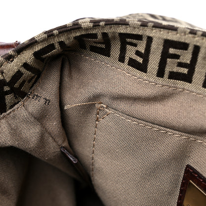 Fendi Zucchino Logo Shoulder Bag Tobacco 12 of 16