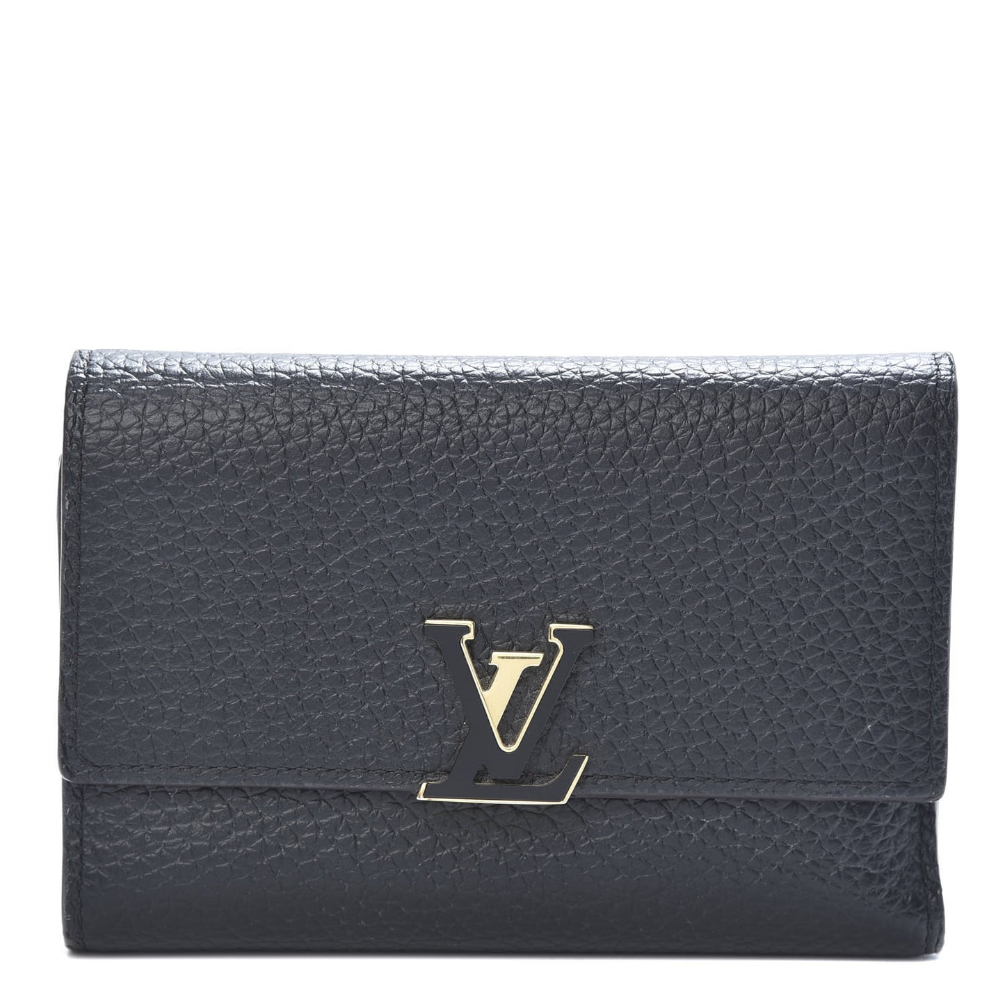 Taurillon Capucines Compact Wallet Black