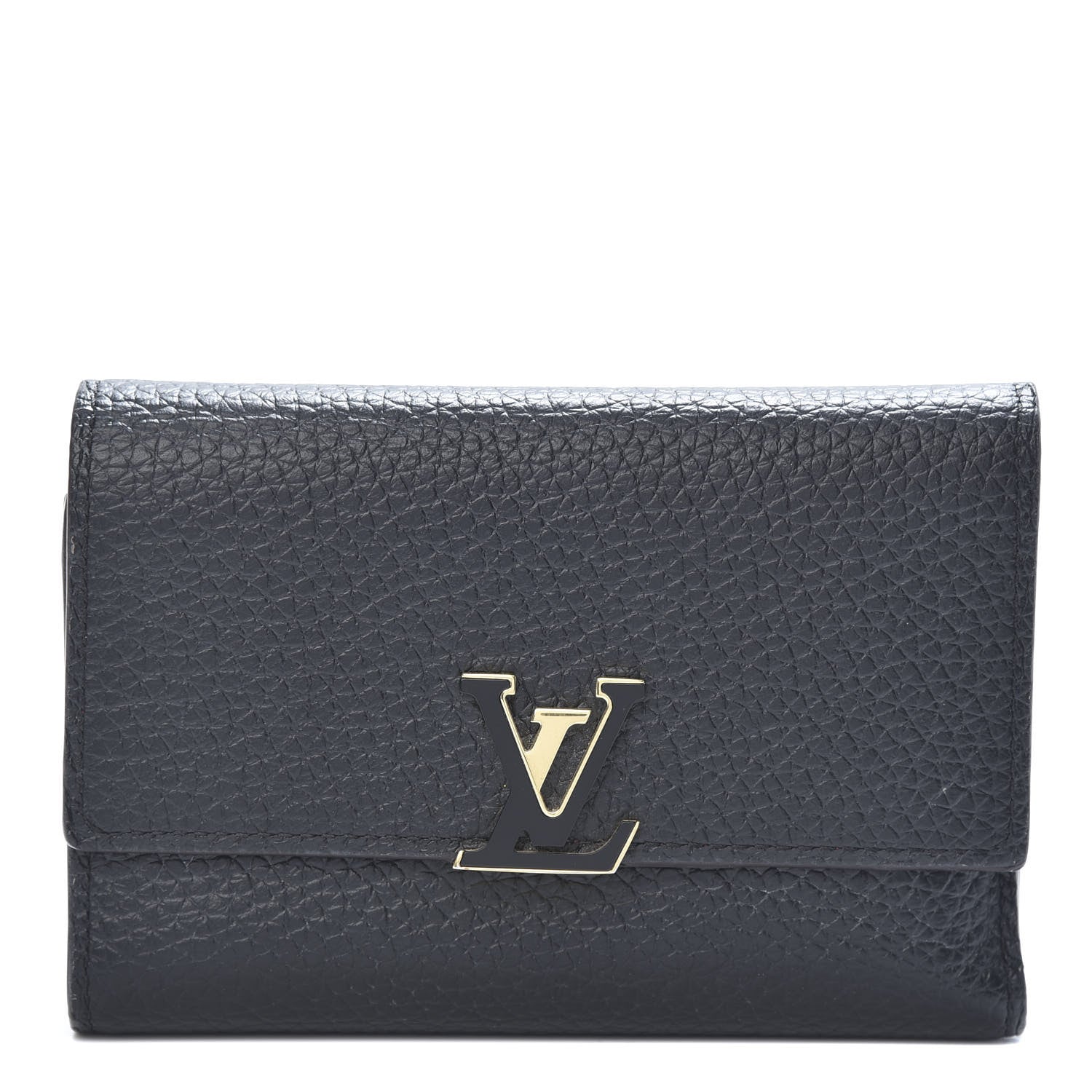 Louis Vuitton Taurillon Capucines Compact Wallet Black 1 of 10