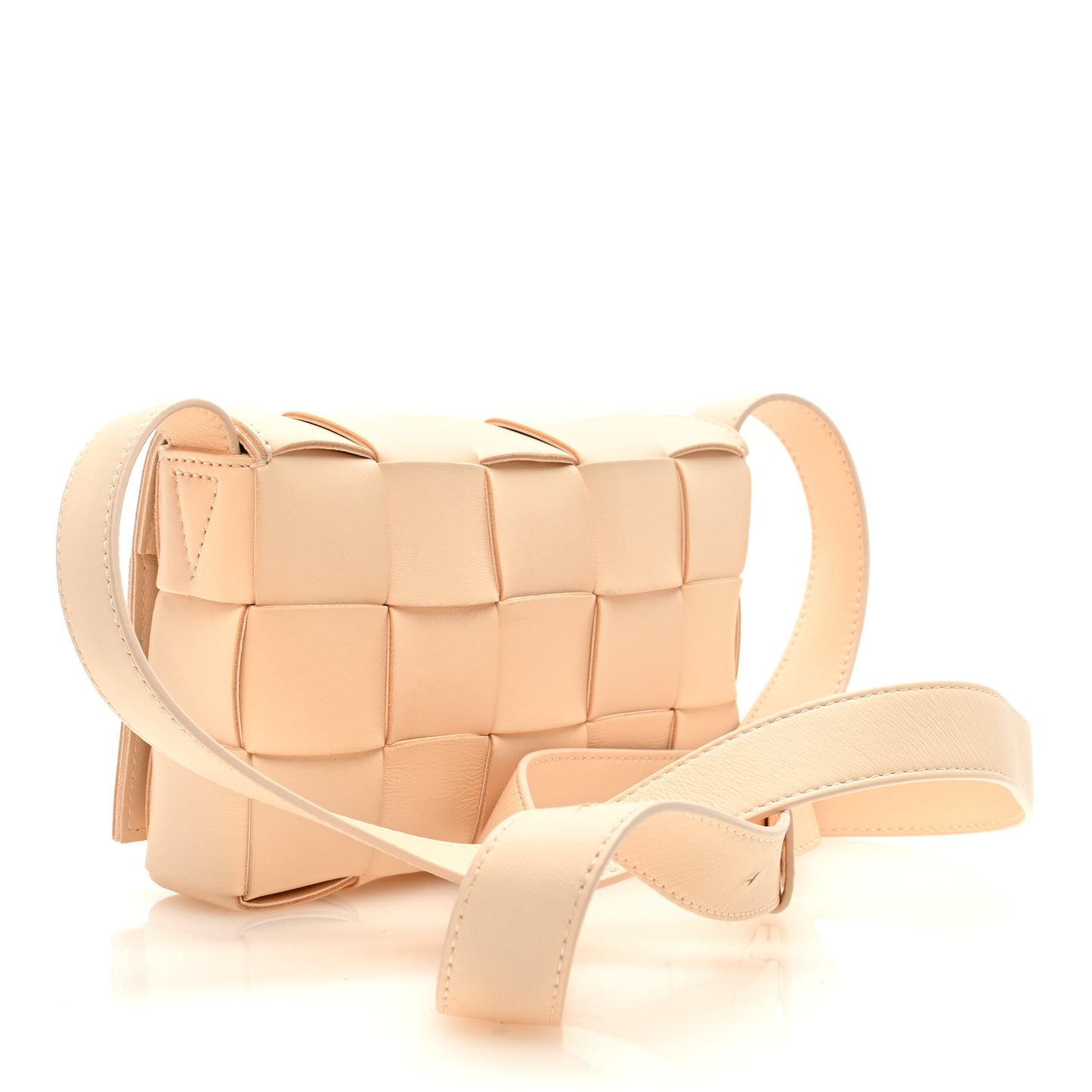 Lambskin Maxi Intrecciato Small Cassette Crossbody Bag Porridge