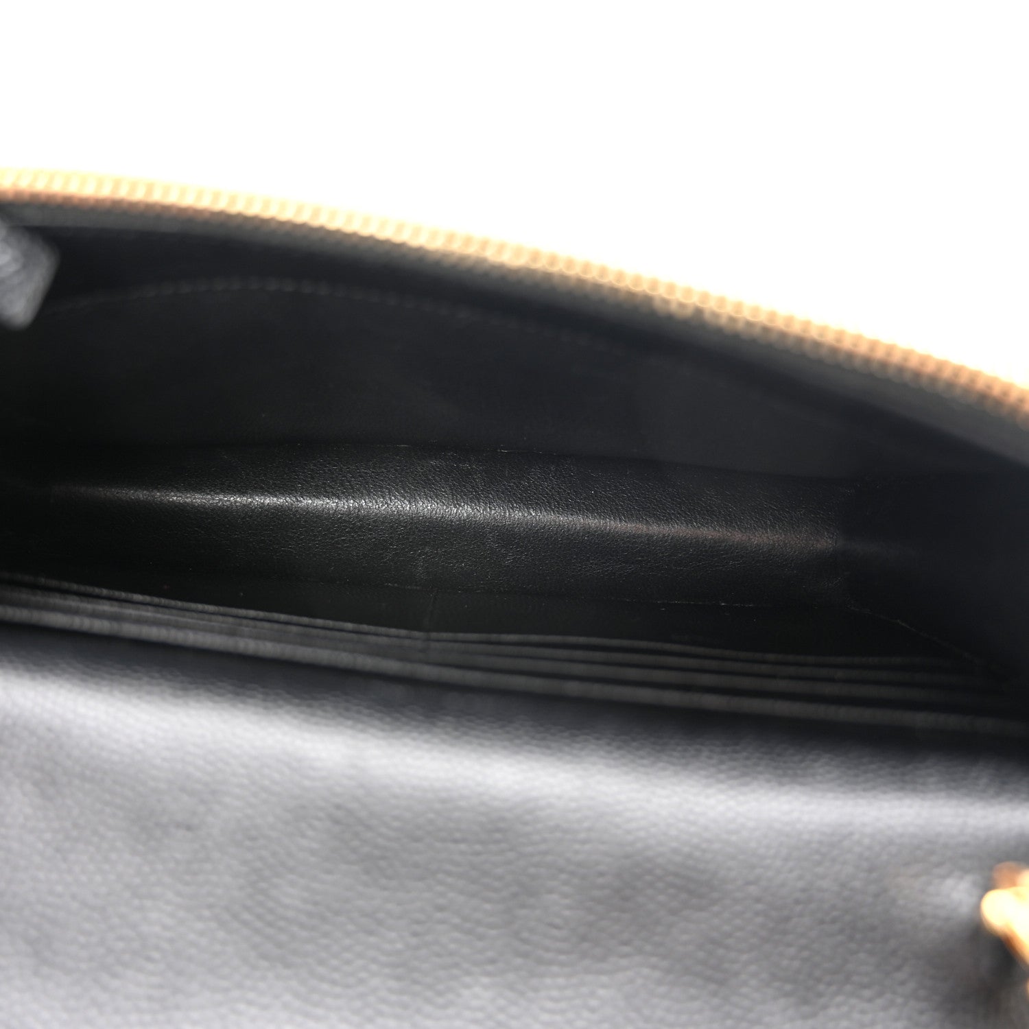 Saint Laurent Grain De Poudre Matelasse Chevron Monogram Envelope Chain Wallet Black 5 of 14