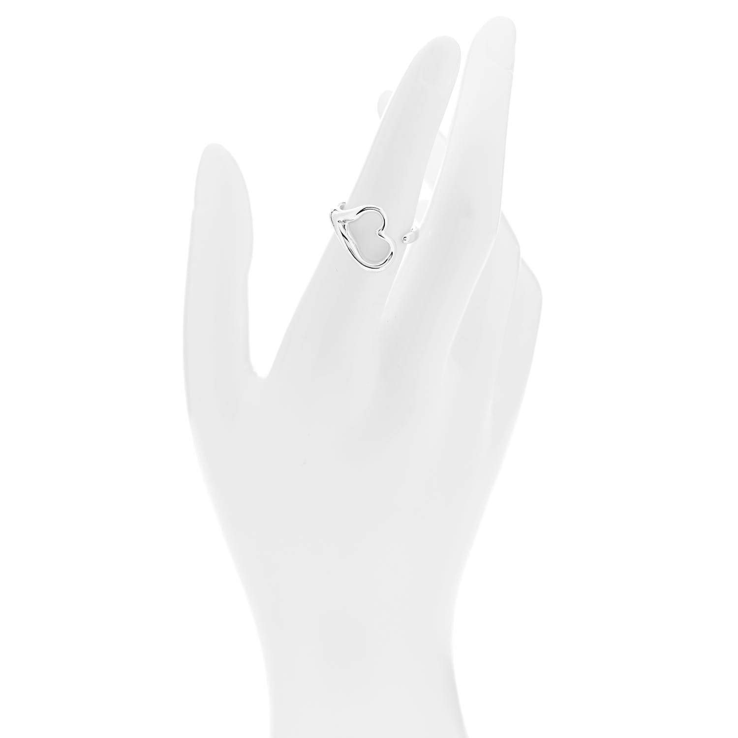 Tiffany Sterling Silver Elsa Peretti Open Heart Ring 52 6 2 of 5
