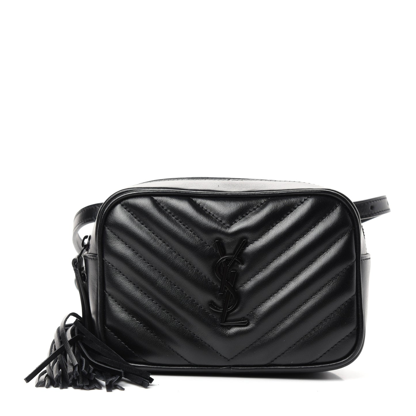 Calfskin Matelasse Monogram Lou Belt Bag Black