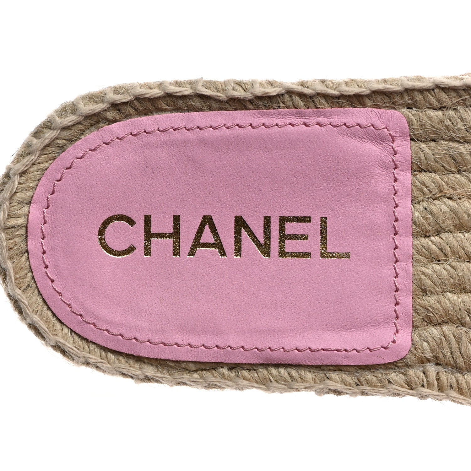 Chanel Tweed Laminated Lambskin CC Slide Sandals 38 Light Pink Gold 6 of 9