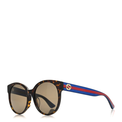 Gucci Acetate Round Web Sunglasses GG 0035S Blue 1 of 8