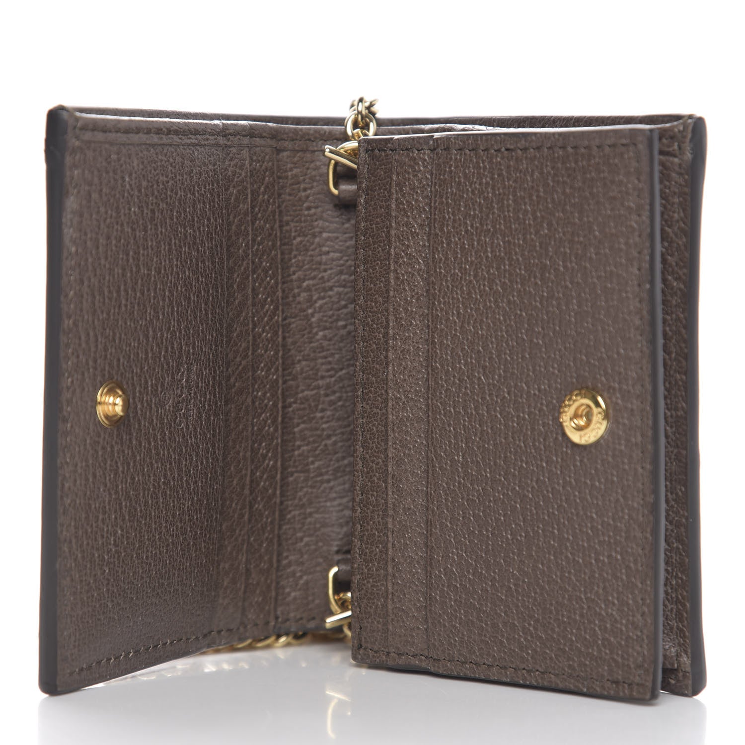 Gucci GG Supreme Monogram Web Ophidia Chain Card Case Wallet Beige New Acero 4 of 6