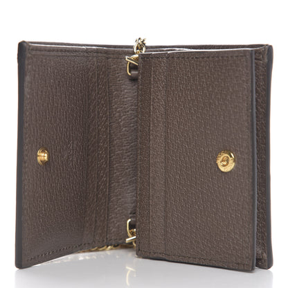 Gucci GG Supreme Monogram Web Ophidia Chain Card Case Wallet Beige New Acero 4 of 6