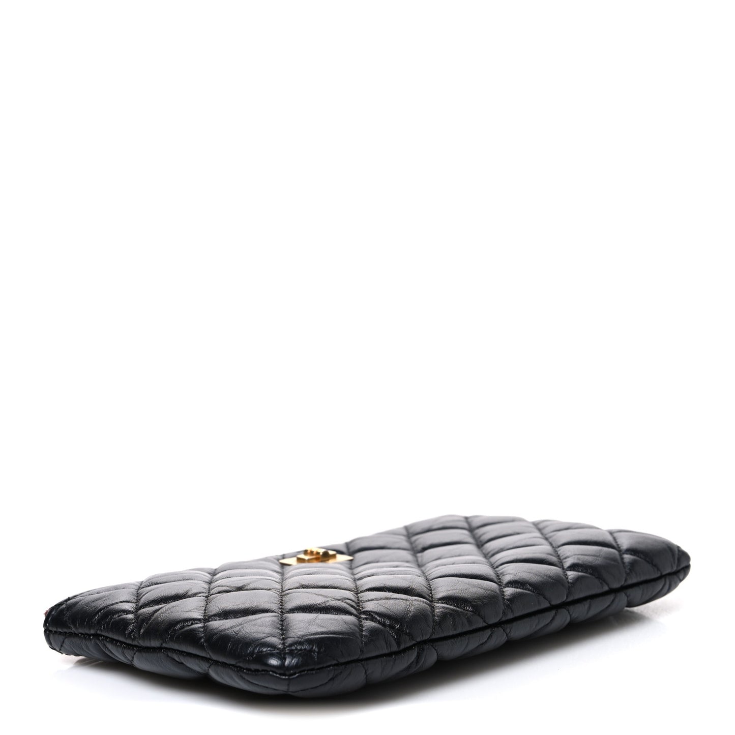Aged Calfskin Quilted Medium Reissue Cosmetic Case Black
