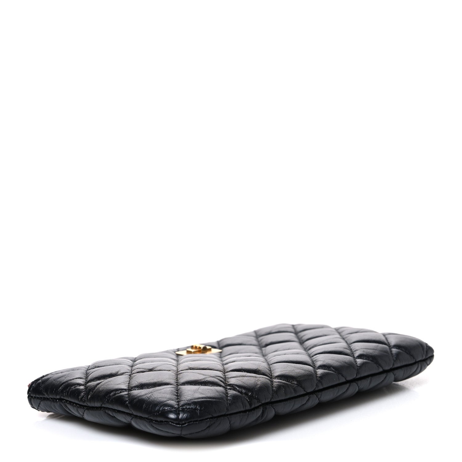 Chanel Aged Calfskin Quilted Medium Reissue Cosmetic Case Black 4 of 7