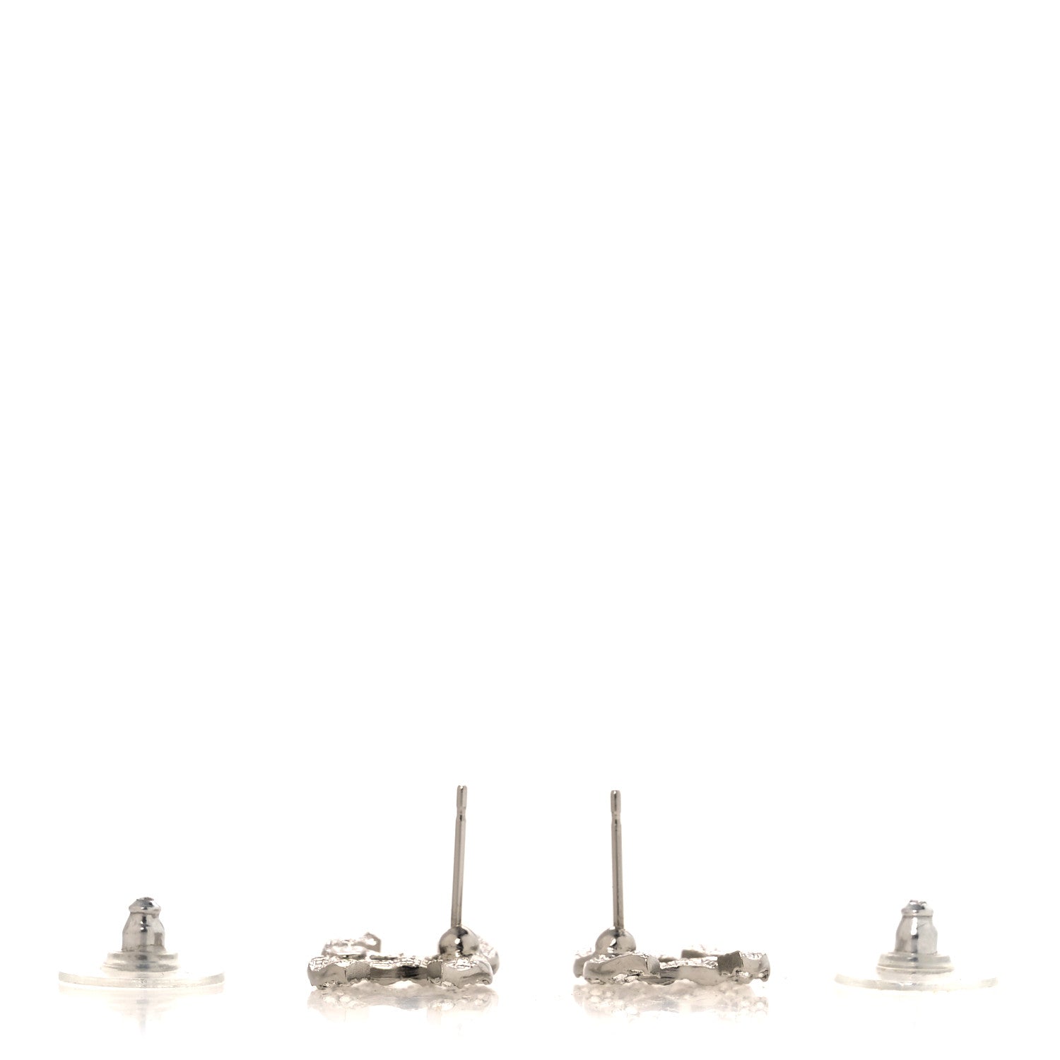 Chanel Crystal CC Earrings Silver 3 of 4