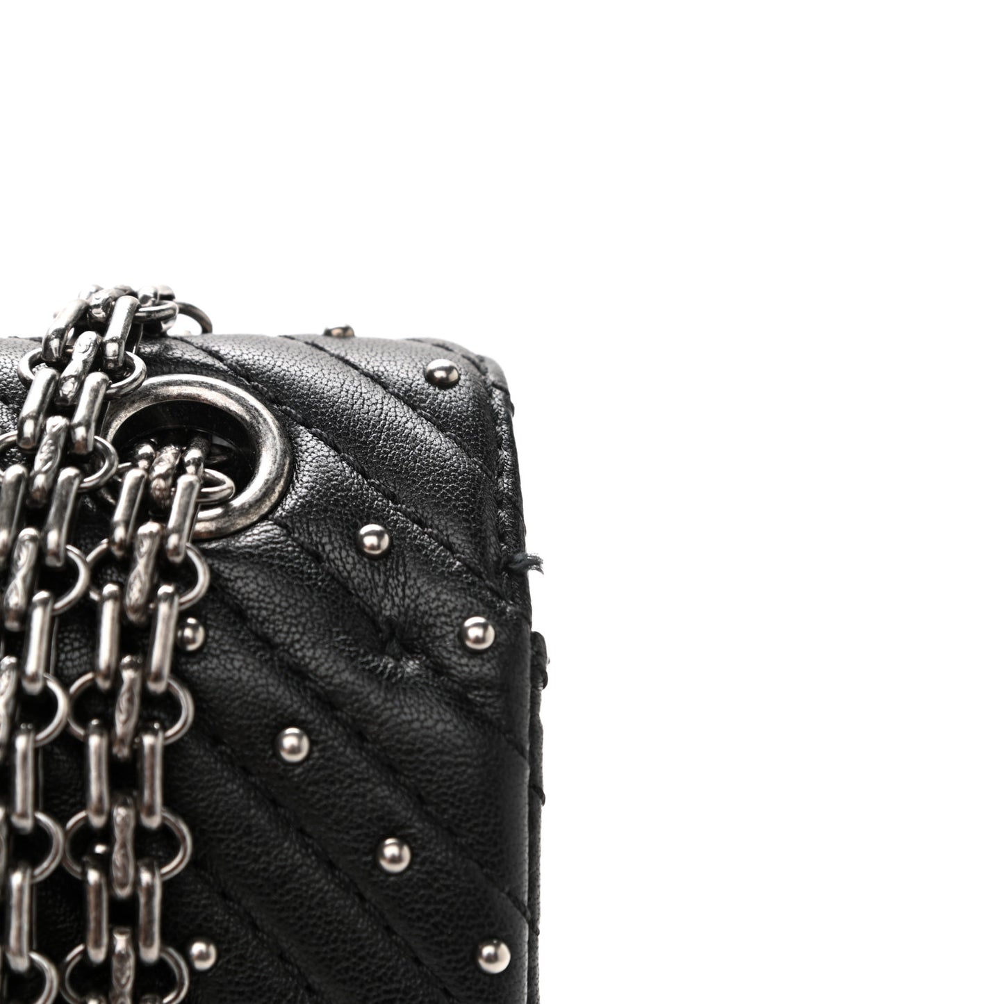 Sheepskin Chevron Quilted Studded 2.55 Reissue 226 Flap Black