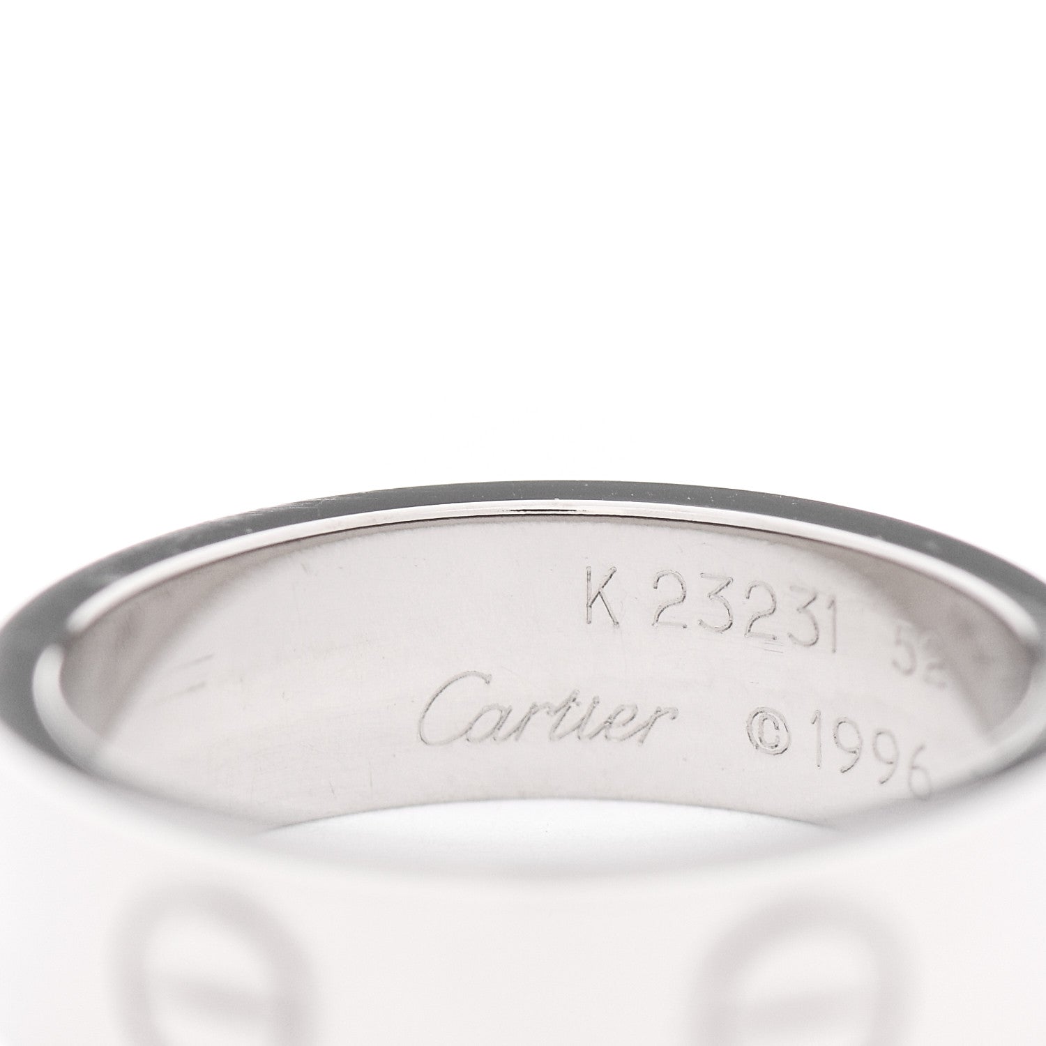 Cartier 18K White Gold 5.5mm LOVE Ring 52 6 3 of 5