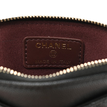 Chanel Caviar Quilted Zip Card Holder Wallet Black 6 of 8