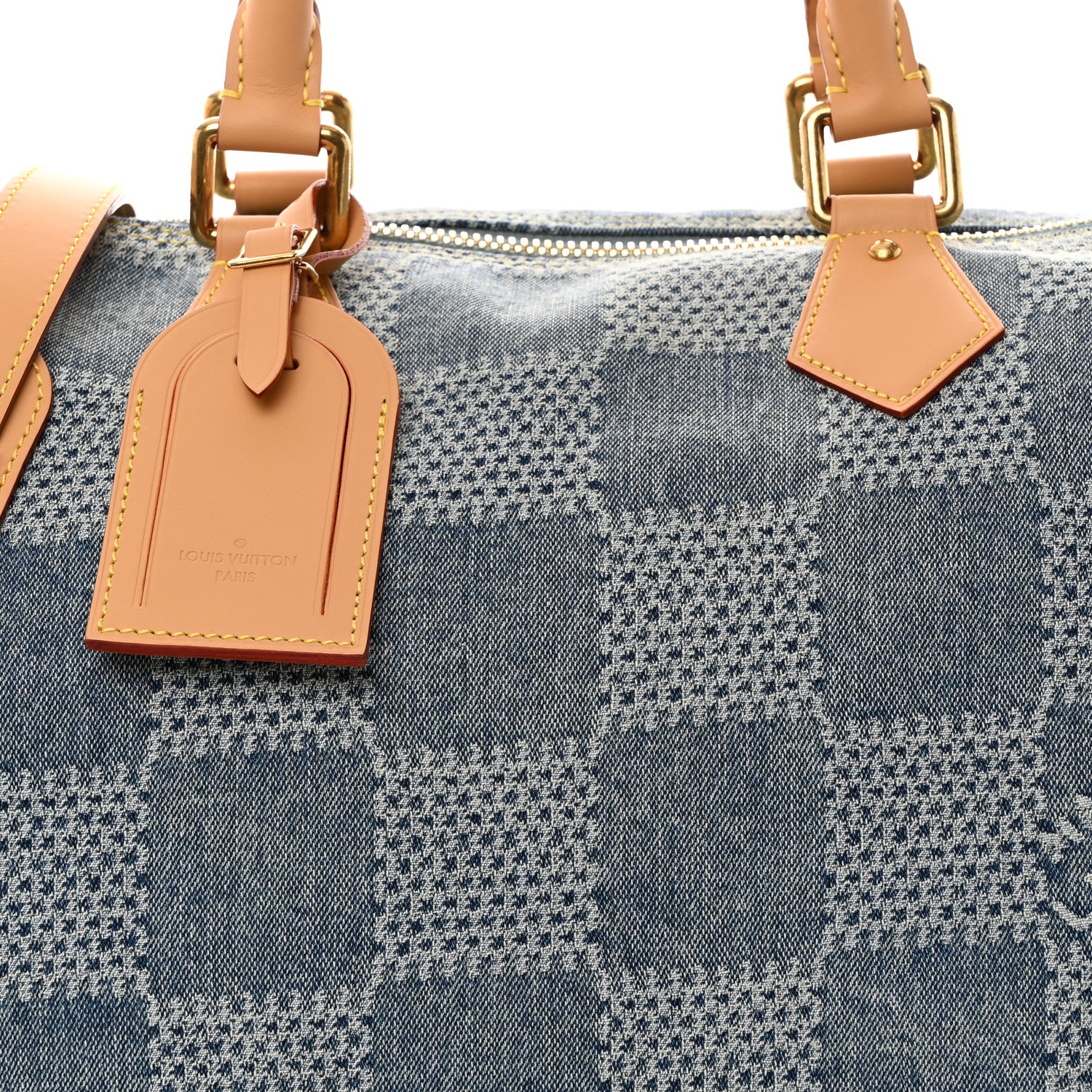Louis Vuitton Damier Denim 3D Speedy Bandouliere 40 Bleu 6 of 8