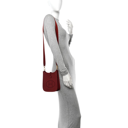 Hermes Taurillon Clemence Amazone Evelyne TPM Rouge H 2 of 11