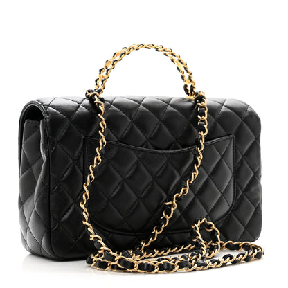 Chanel Lambskin Quilted Small Strass On Top Flap Bag Black 3 of 11