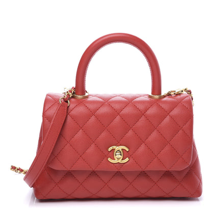 Chanel Caviar Quilted Mini Coco Handle Flap Dark Red 1 of 10