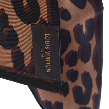 Louis Vuitton Silk Leopard Bandeau Scarf Marron 4 of 4