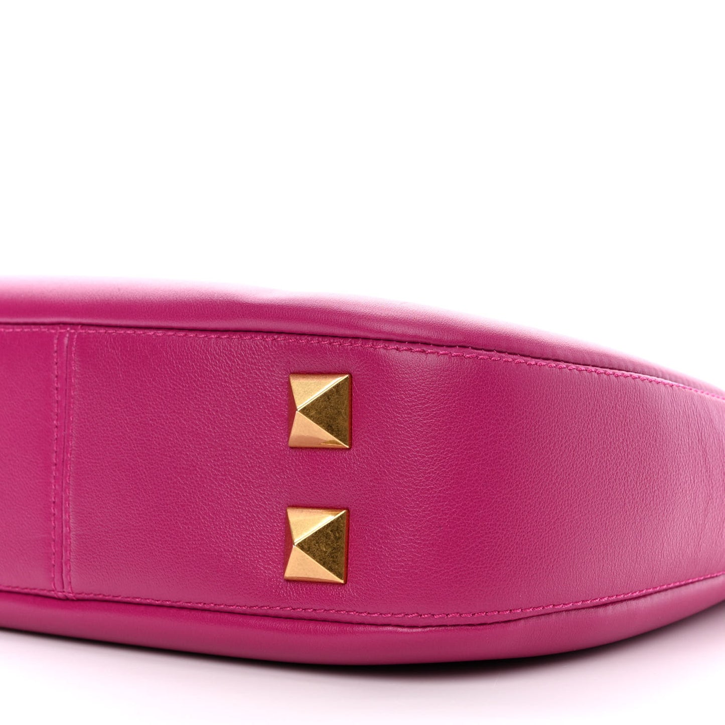 Calfskin Stud Sign Zip Hobo Rose Violet